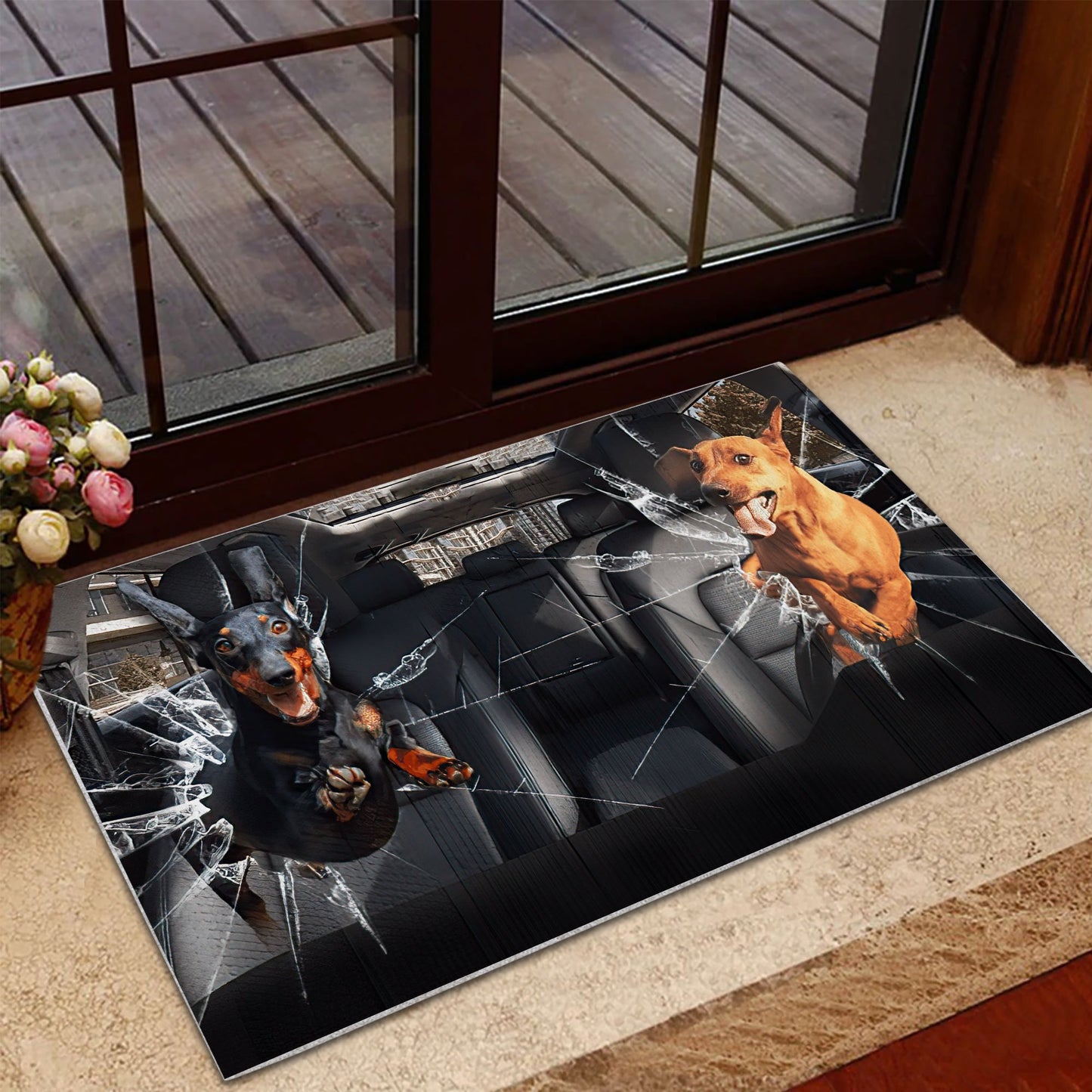 Dachshund Jumping Funny Doormat