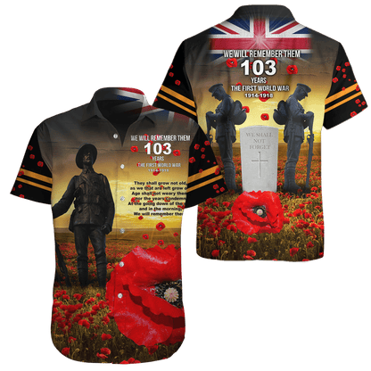 Remembrance Day Lest We Forget 3D All Over Printed Unisex Shirts