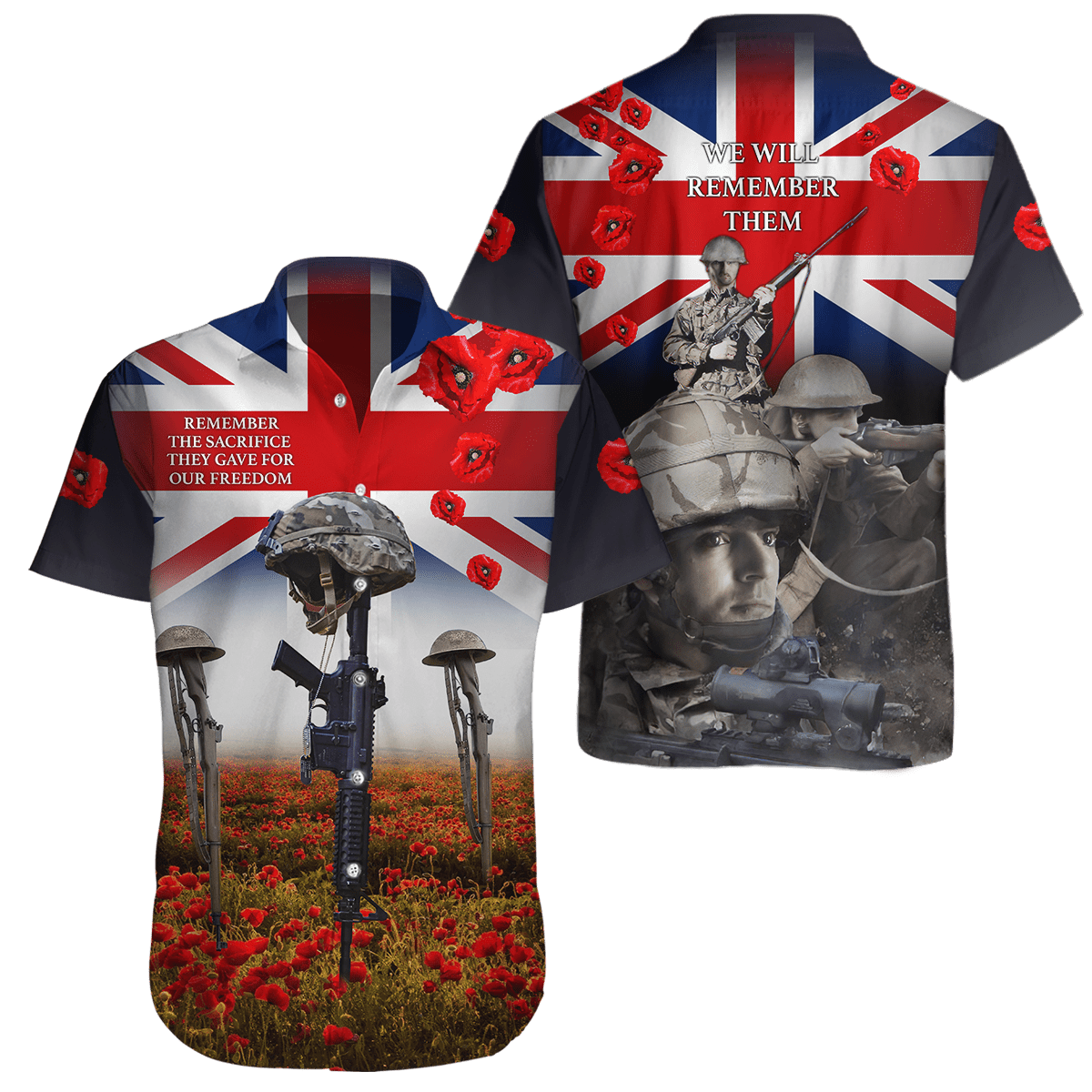 Remembrance Day Lest We Forget 3D All Over Printed Unisex Shirts
