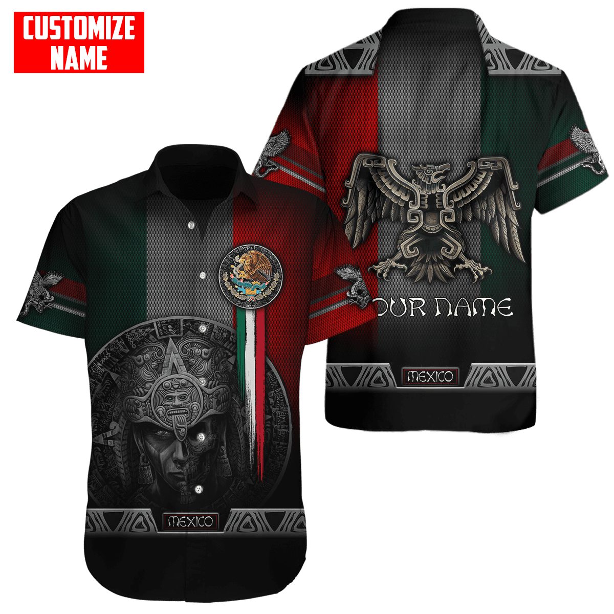 Customized Name Aztec Warrior Day Of The Dead 3D All Over Printed Unisex Shirts