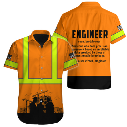 Construction Worker Orange Safety 3D printed shirts
