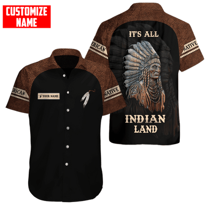 Customized name Native American 3D All Over Printed Unisex Shirts
