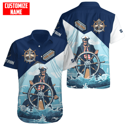 Customized Name Captain Sailor 3D All Over Printed Shirts