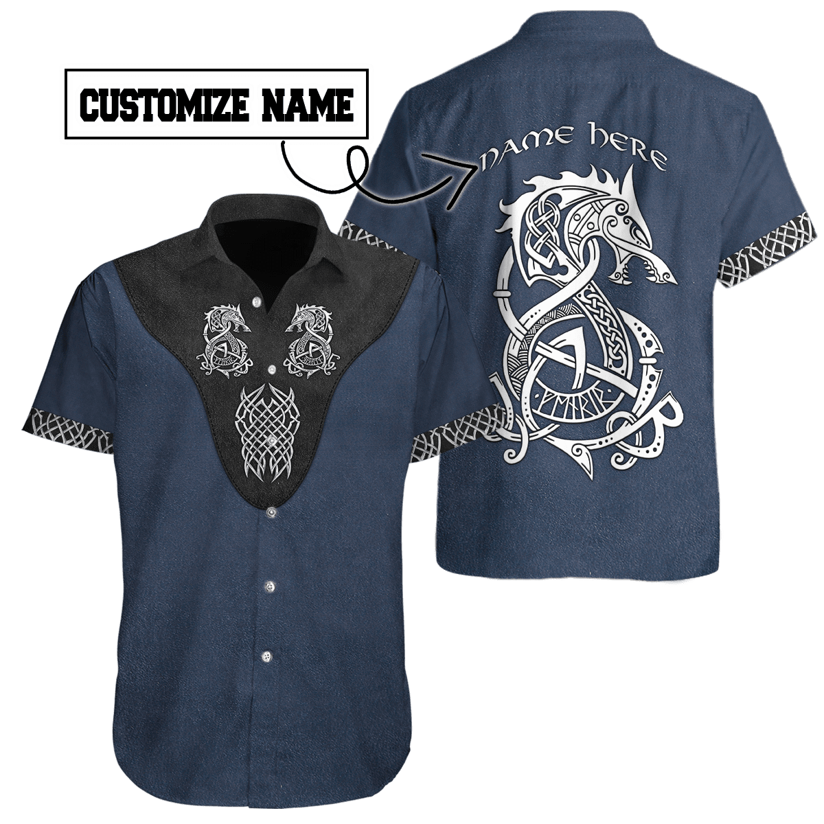 Customized Name Viking 3D All Over Printed Unisex Shirts