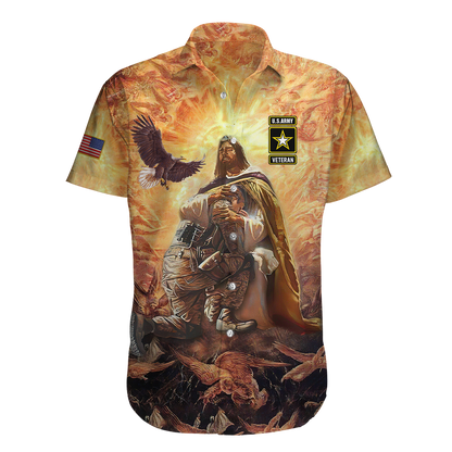 US Army Veteran Jesus 3D All Over Printed Unisex Shirts