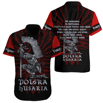 Premium Hussars Red Polska Husaria Custom name 3D Printed Shirts