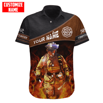 Customized Name Firefighter 3D All Over Printed Unisex Shirts
