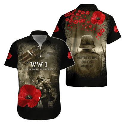 Remembrance Day Lest We Forget 3D All Over Printed Unisex Shirts