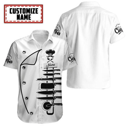 Summer Collection- Customized Name Chef 3D All Over Printed Unisex Shirts