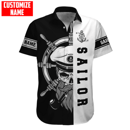 Skull Sailor on the Helm Custom name 3D printed shirts