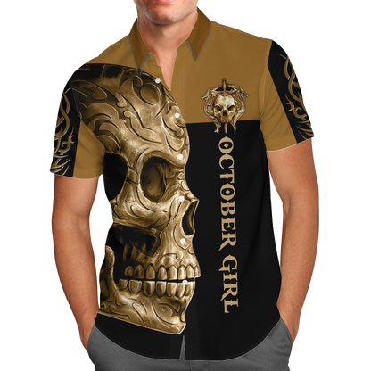October Girl Skull 3D All Over Printed Shirts For Men and Women MH28062101