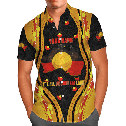 Custom name Proud to be Aboriginal Golden style 3d printed shirts