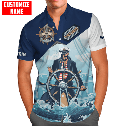 Customized Name Captain Sailor 3D All Over Printed Shirts