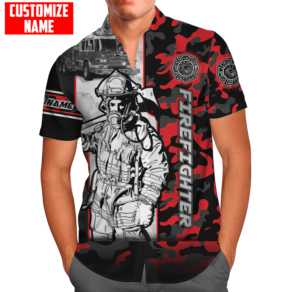 Customize Name Firefighter 3D All Over Printed Unisex Shirts