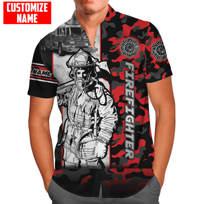 Customize Name Firefighter 3D All Over Printed Unisex Shirts