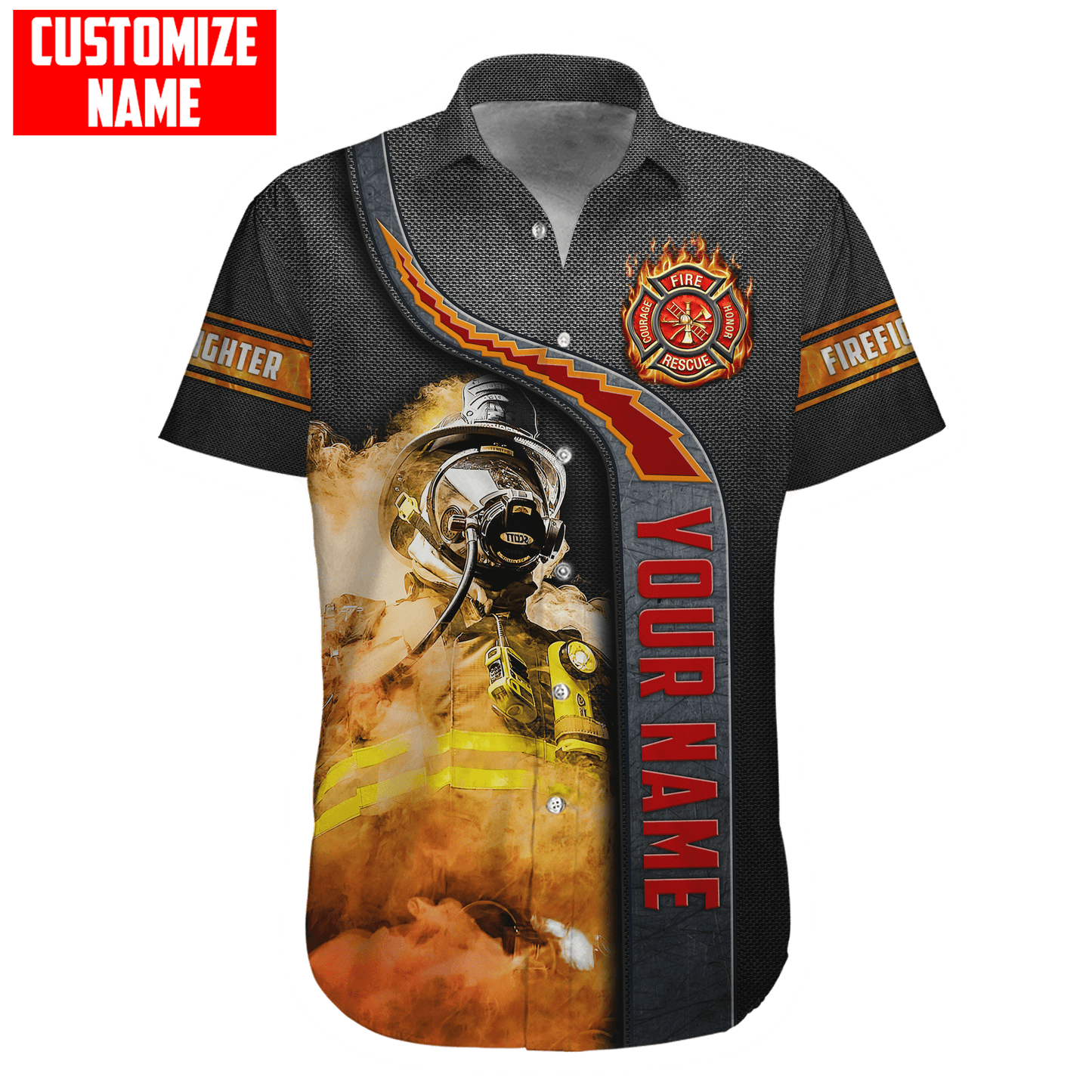Customize Name Firefighter 3D All Over Printed Unisex Shirts
