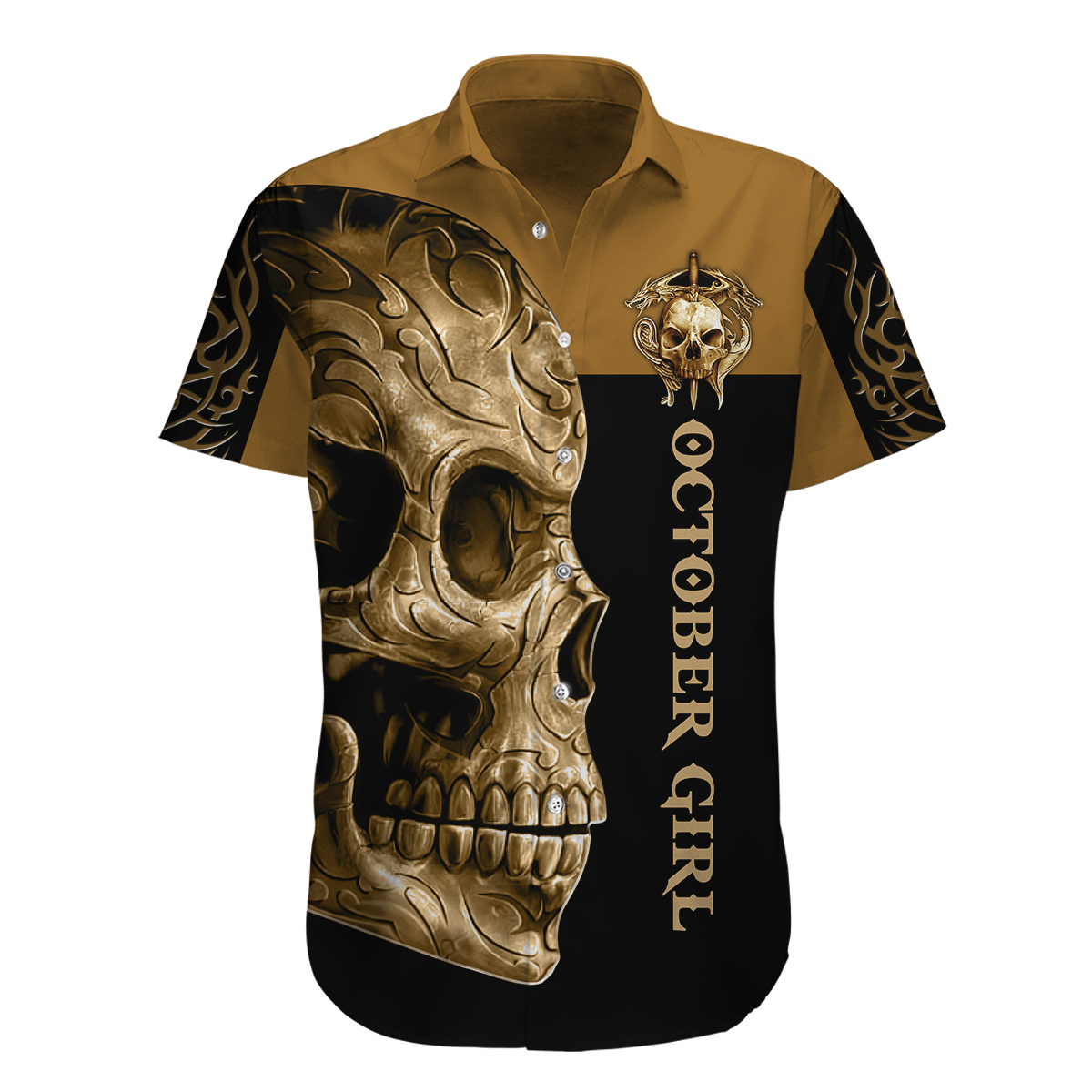 October Girl Skull 3D All Over Printed Shirts For Men and Women MH28062101
