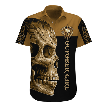 October Girl Skull 3D All Over Printed Shirts For Men and Women MH28062101
