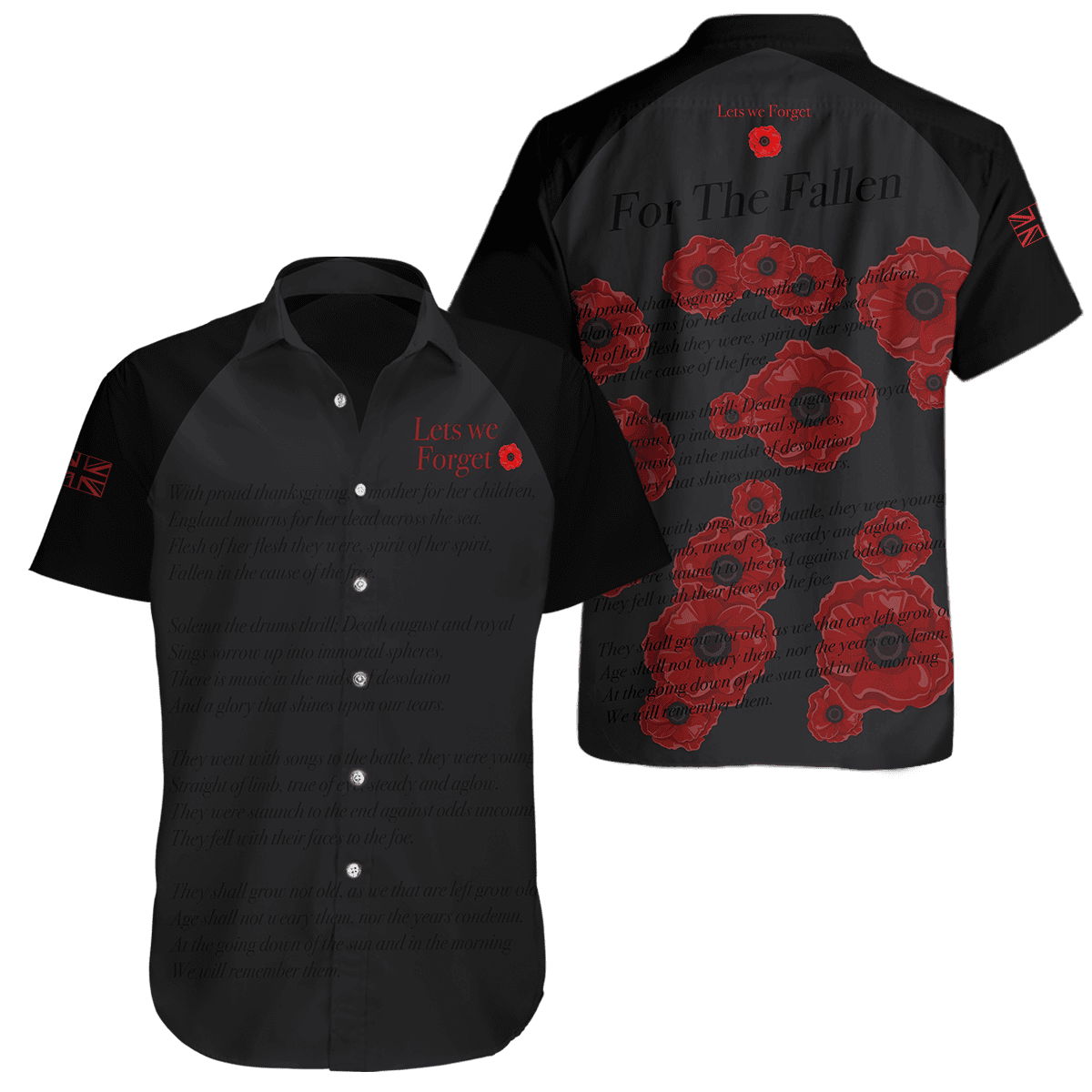 Remembrance Day Lest We Forget 3D All Over Printed Unisex Shirts