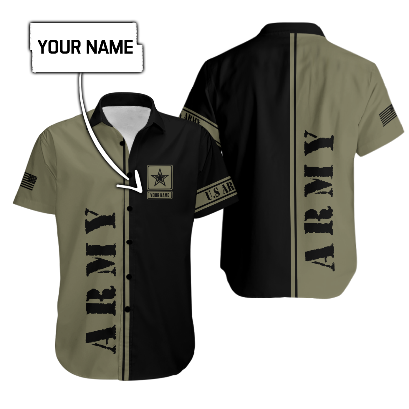 Custom name US Army Veteran Basic 3d printed shirts Proud Military SN19052104