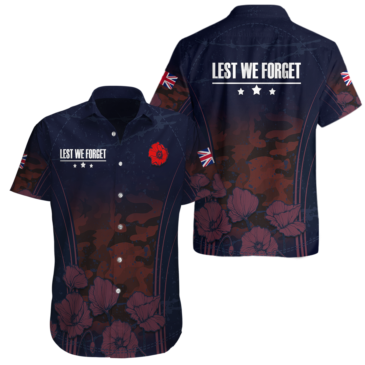 Remembrance Day Lest We Forget 3D All Over Printed Unisex Shirts