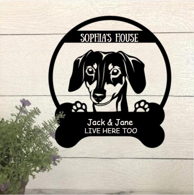 Dog Lovers Personalized Funny Metal Sign Dog House