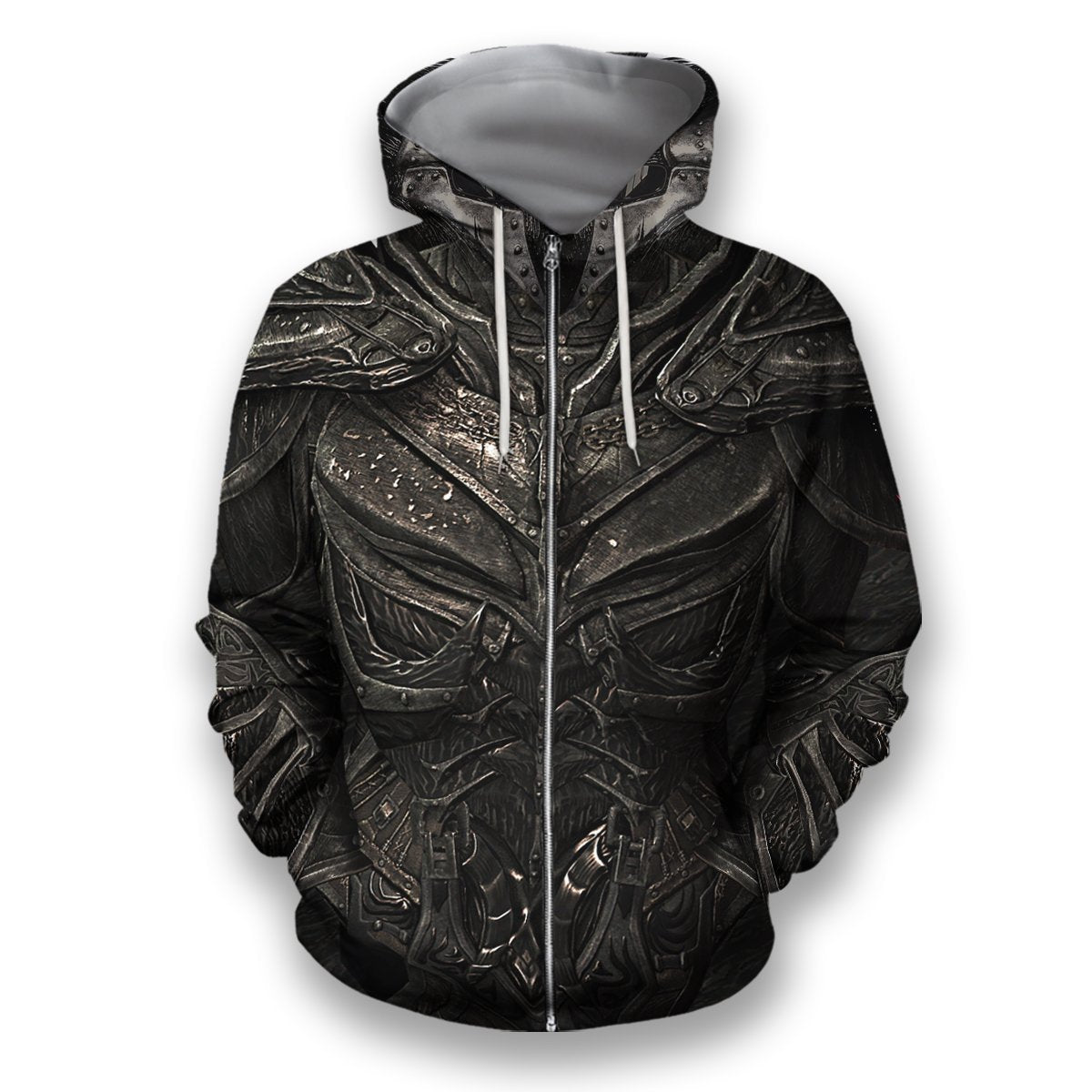 All Over Printed Daedric Armor Hoodie-Apparel-HbArts-Zipped Hoodie-S-Vibe Cosy™