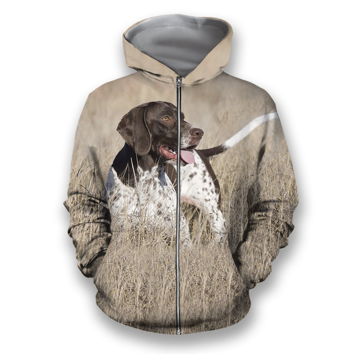 All Over Print Hunting Dog English Pointer-Apparel-HbArts-Zipped Hoodie-S-Vibe Cosy™
