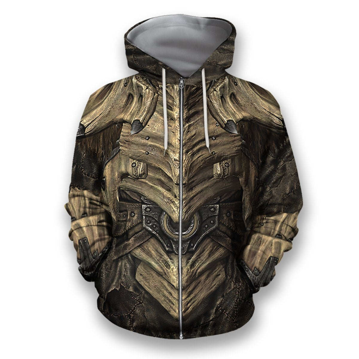All Over Printed Dragonplate Armor Hoodie-Apparel-HbArts-Zipped Hoodie-S-Vibe Cosy™