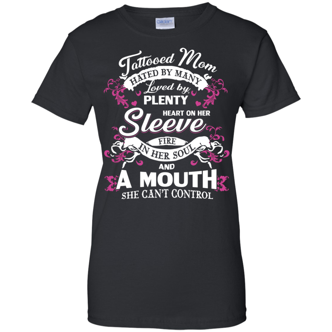 Tattooed mom hated my many-T Shirt-CustomCat-LADIES' COTTON T-SHIRT-Black-S-Vibe Cosy™