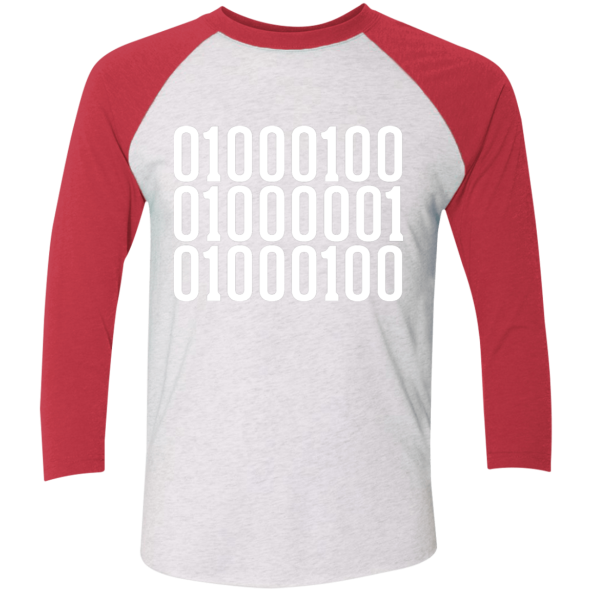 NL6051 Tri-Blend 3/4 Sleeve Baseball Raglan T-Shirt-T-Shirts-CustomCat-Heather White/Vintage Red-X-Small-Vibe Cosy™
