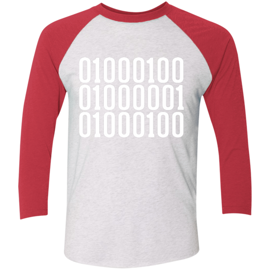 NL6051 Tri-Blend 3/4 Sleeve Baseball Raglan T-Shirt-T-Shirts-CustomCat-Heather White/Vintage Red-X-Small-Vibe Cosy™