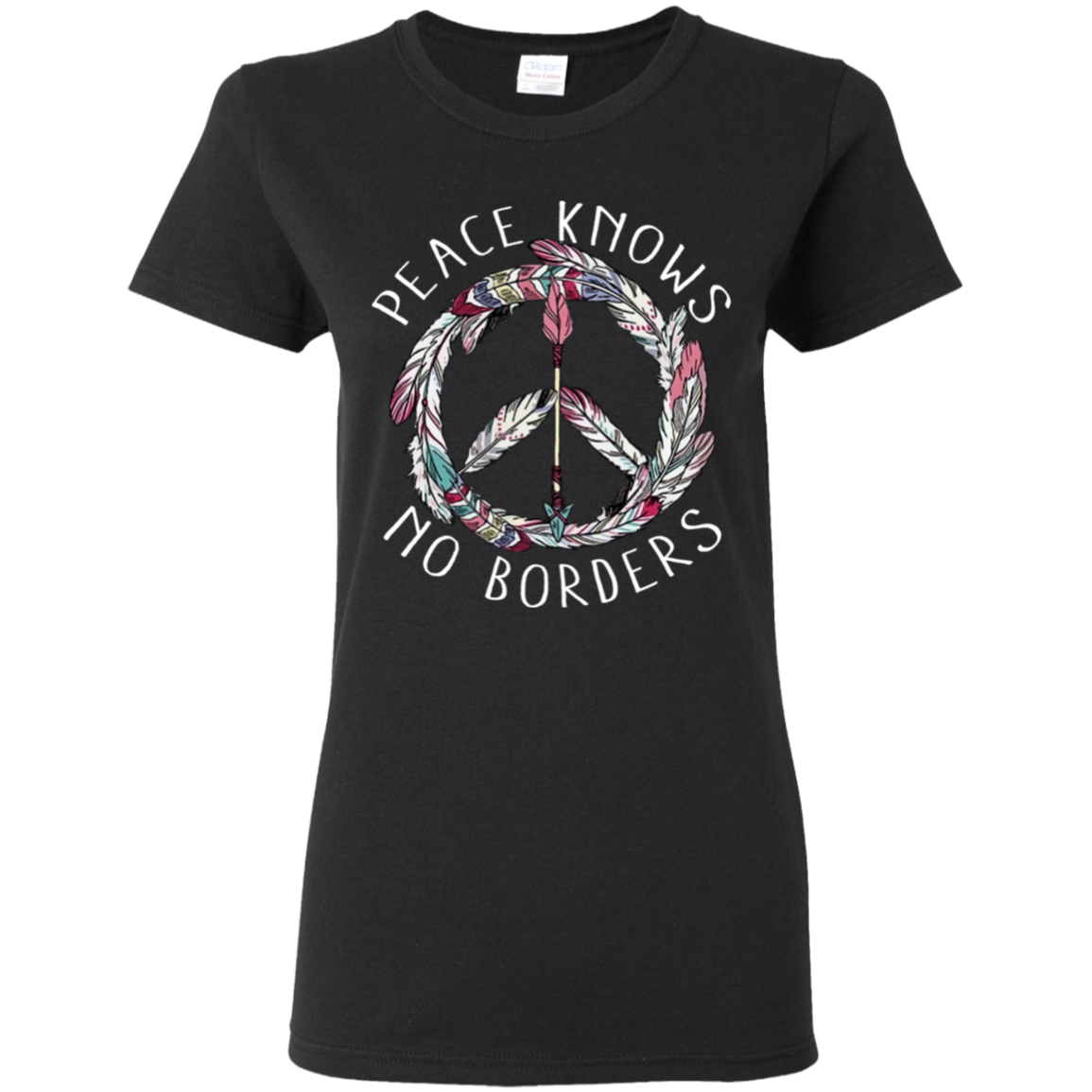black Peace-Apparel-CustomCat-G500L Gildan Ladies' 5.3 oz. T-Shirt-Black-S-Vibe Cosy™