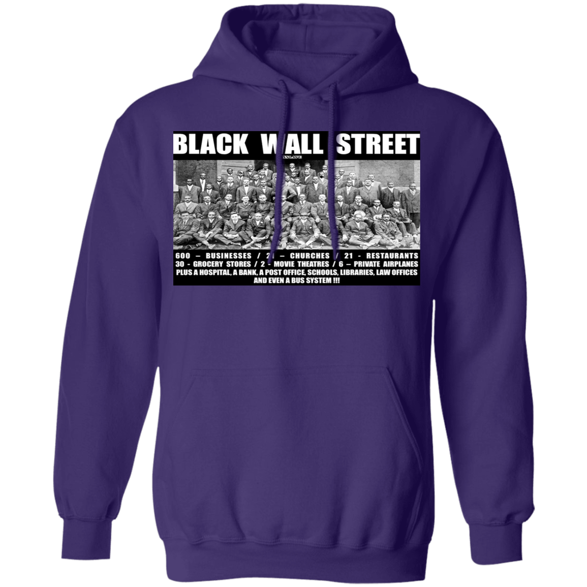 Black Wall Street T Shirts Black History-Sweatshirts-CustomCat-Purple-S-Vibe Cosy™