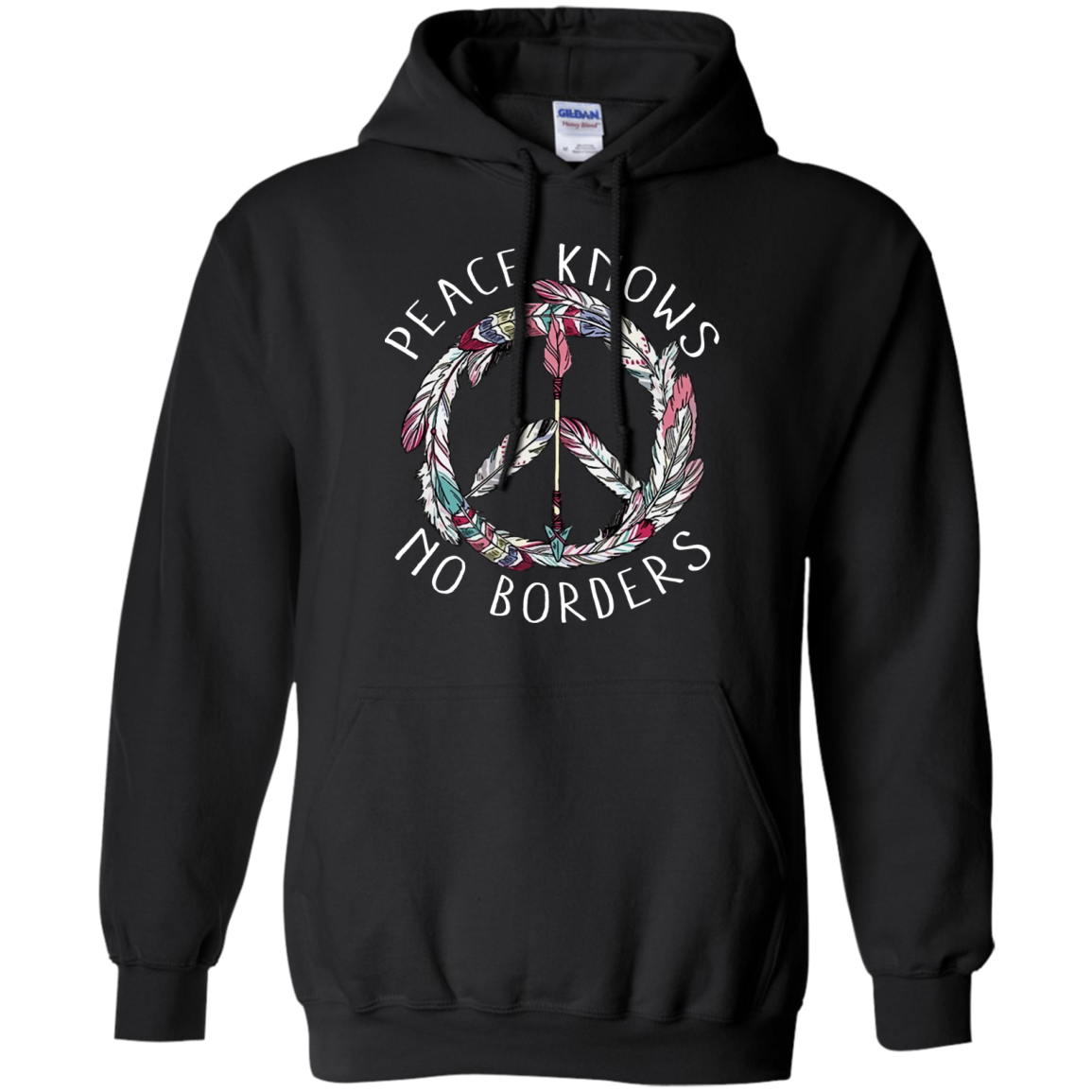 black Peace-Apparel-CustomCat-G185 Gildan Pullover Hoodie 8 oz.-Black-S-Vibe Cosy™