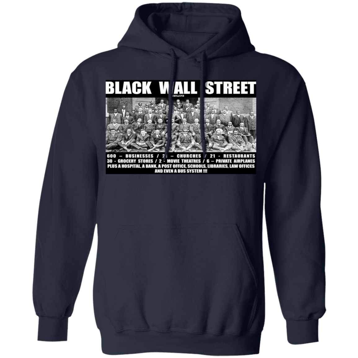 Black Wall Street T Shirts Black History-Sweatshirts-CustomCat-Navy-S-Vibe Cosy™