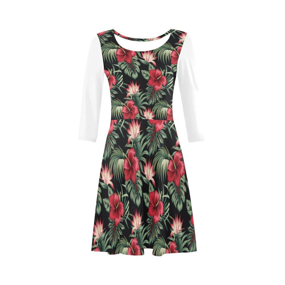 Hibiscus Sundress 06 - AH-SLEEVE SUNDRESSES-e-joyer-XS-White-Sundress-Vibe Cosy™