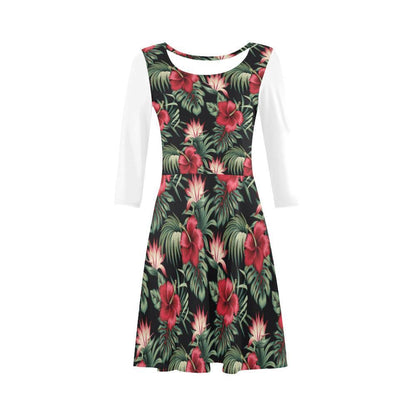 Hibiscus Sundress 06 - AH-SLEEVE SUNDRESSES-e-joyer-XS-White-Sundress-Vibe Cosy™