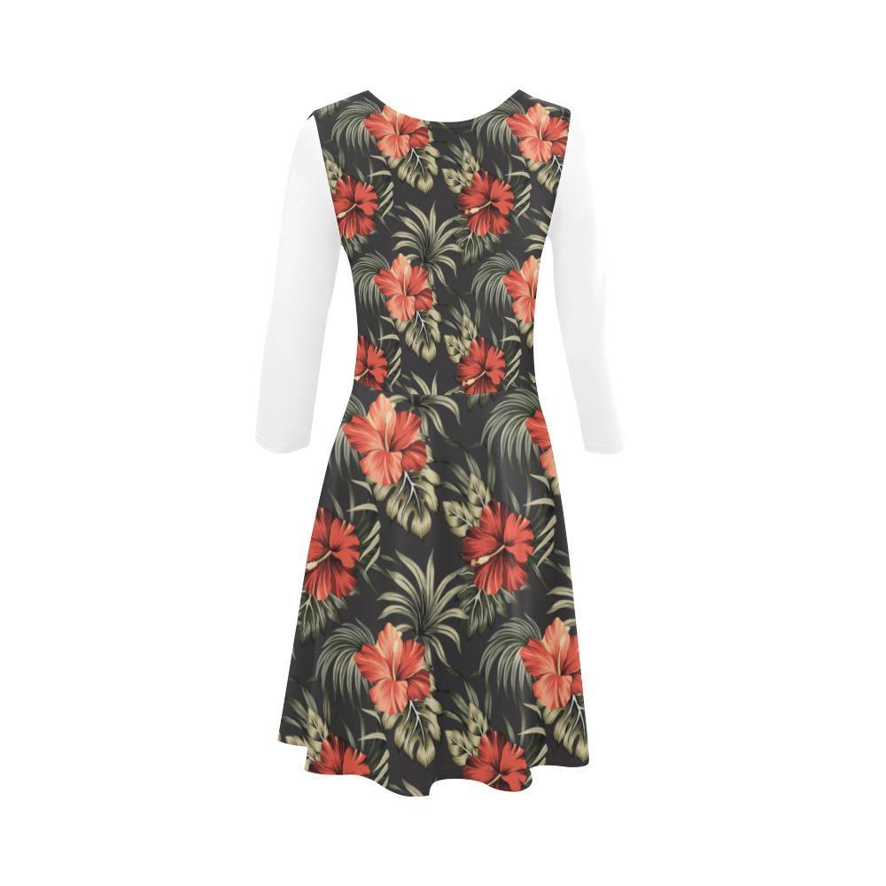 Hibiscus Sundress 02 - AH-SLEEVE SUNDRESSES-e-joyer-XS-White-Sundress-Vibe Cosy™