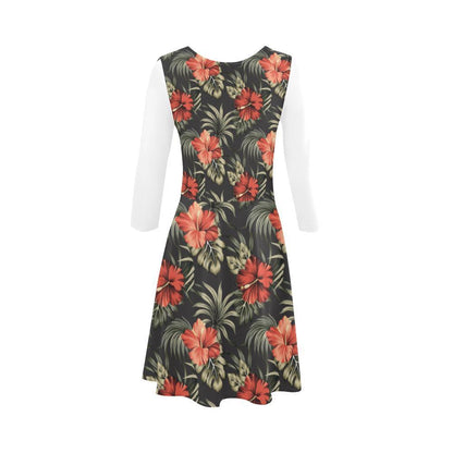 Hibiscus Sundress 02 - AH-SLEEVE SUNDRESSES-e-joyer-XS-White-Sundress-Vibe Cosy™