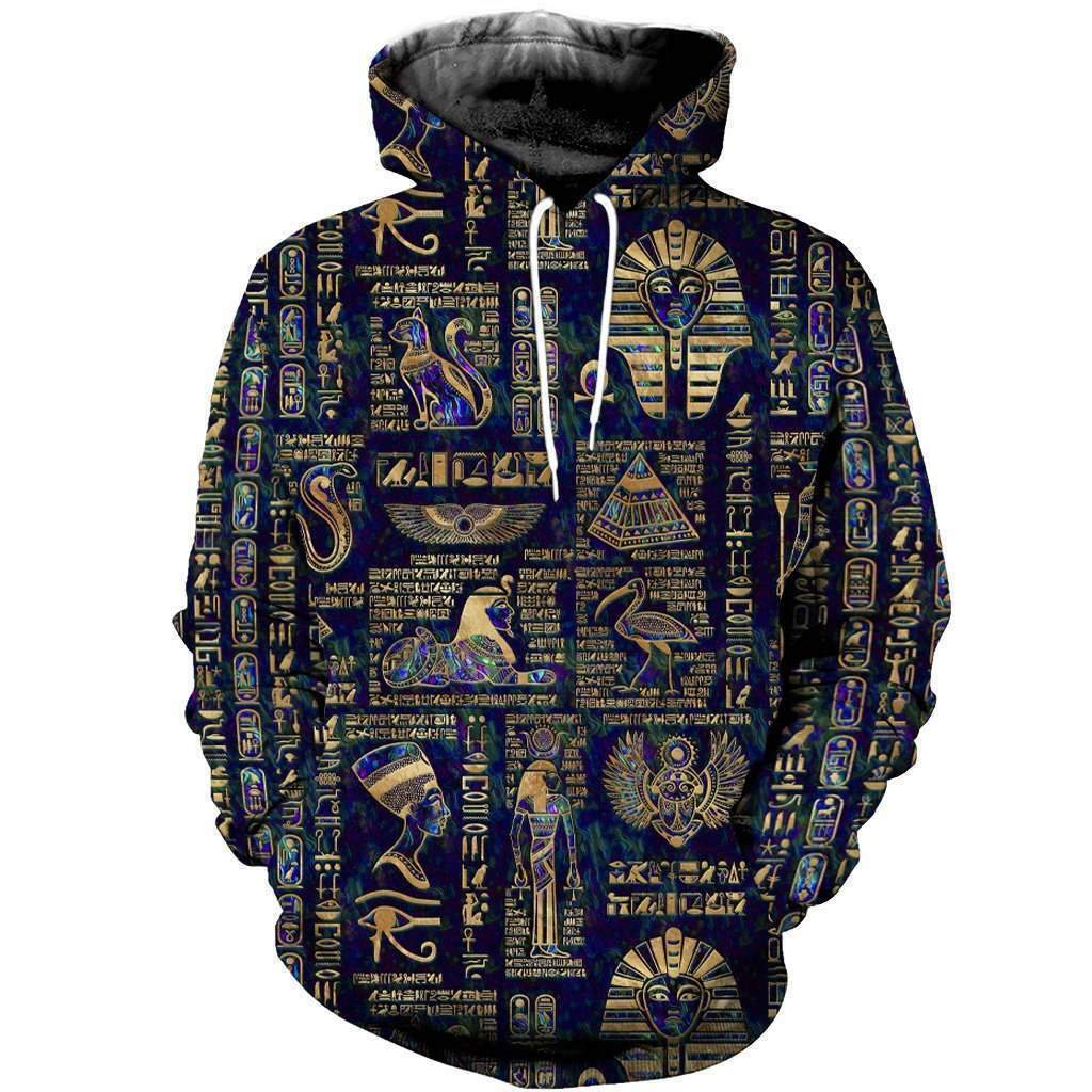 Egyptian Hieroglyphs And Deities 3D All Over Printed Clothes HC3103-Apparel-MP-Hoodie-S-Vibe Cosy™