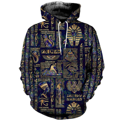Egyptian Hieroglyphs And Deities 3D All Over Printed Clothes HC3103-Apparel-MP-Hoodie-S-Vibe Cosy™