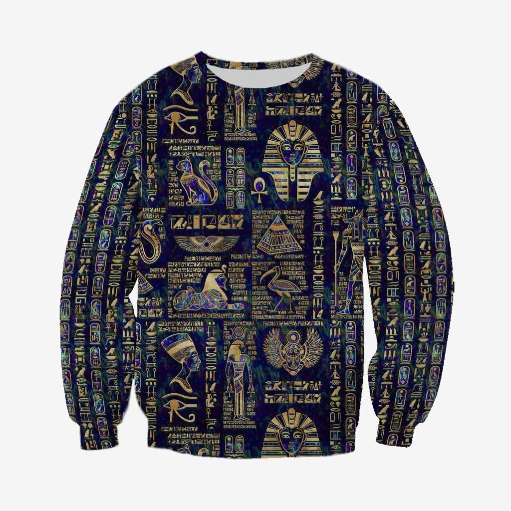 Egyptian Hieroglyphs And Deities 3D All Over Printed Clothes HC3103-Apparel-MP-Sweat Shirt-S-Vibe Cosy™