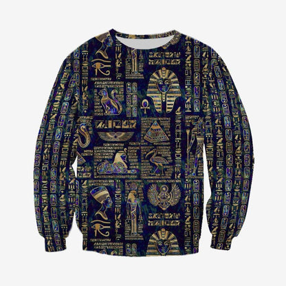 Egyptian Hieroglyphs And Deities 3D All Over Printed Clothes HC3103-Apparel-MP-Sweat Shirt-S-Vibe Cosy™