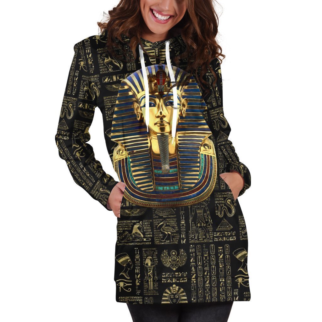 All Over Printed Egyptian Hoodie Dress-Apparel-HbArts-Hoodie Dress-S-Vibe Cosy™