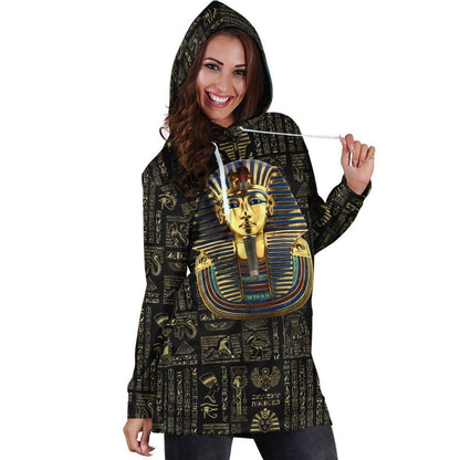 All Over Printed Egyptian Hoodie Dress-Apparel-HbArts-Hoodie Dress-S-Vibe Cosy™