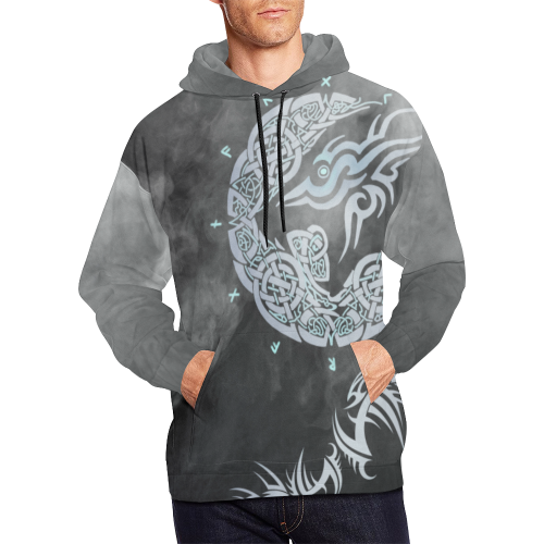 Viking Hoodie - Fenrir Wolf Of Viking A7-ALL OVER PRINT HOODIES-HP Arts-XXXL-Men-Gray-Vibe Cosy™