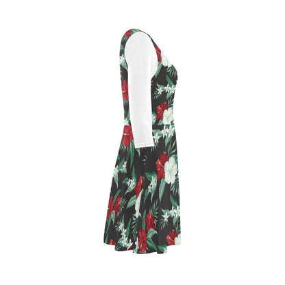 Hibiscus Sundress 07 - AH-SLEEVE SUNDRESSES-e-joyer-XS-White-Sundress-Vibe Cosy™