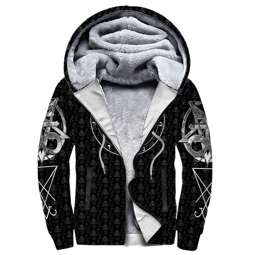 Satanic 5 Letters 3D All Over Printed FLEECE ZIP-UP HOODIE MP855CHV