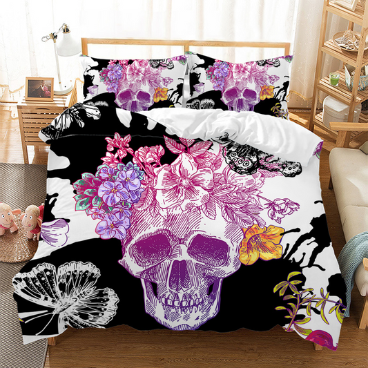 3D sugar skull bedding set PL17062006-Bedding-PL8386-Twin-Vibe Cosy™